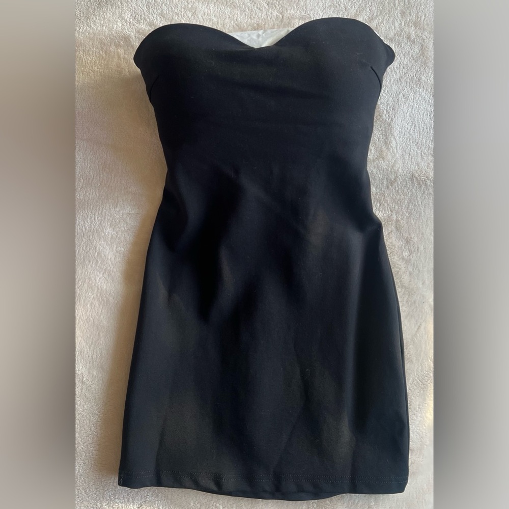 NWOT Superdown Revolve Bianca Black Strapless Mini Dress XXS $72 - Picture 6 of 7